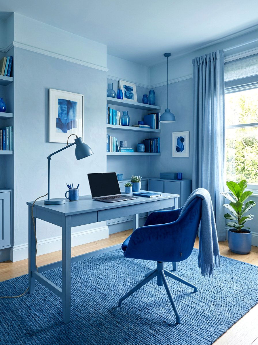 Monochromatic Work Room - 30 quiet work room ideas