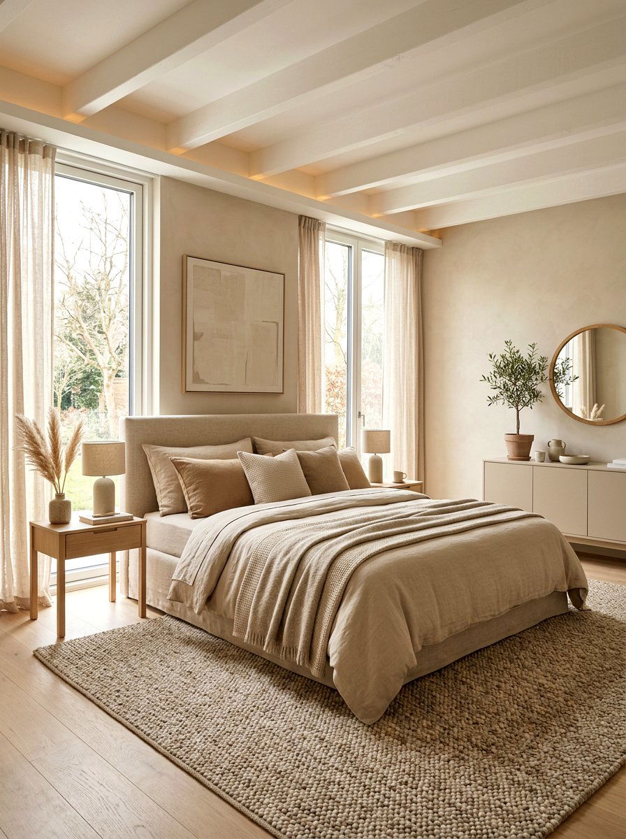 Monochromatic beige bedroom - 30 luxury bedscape ideas