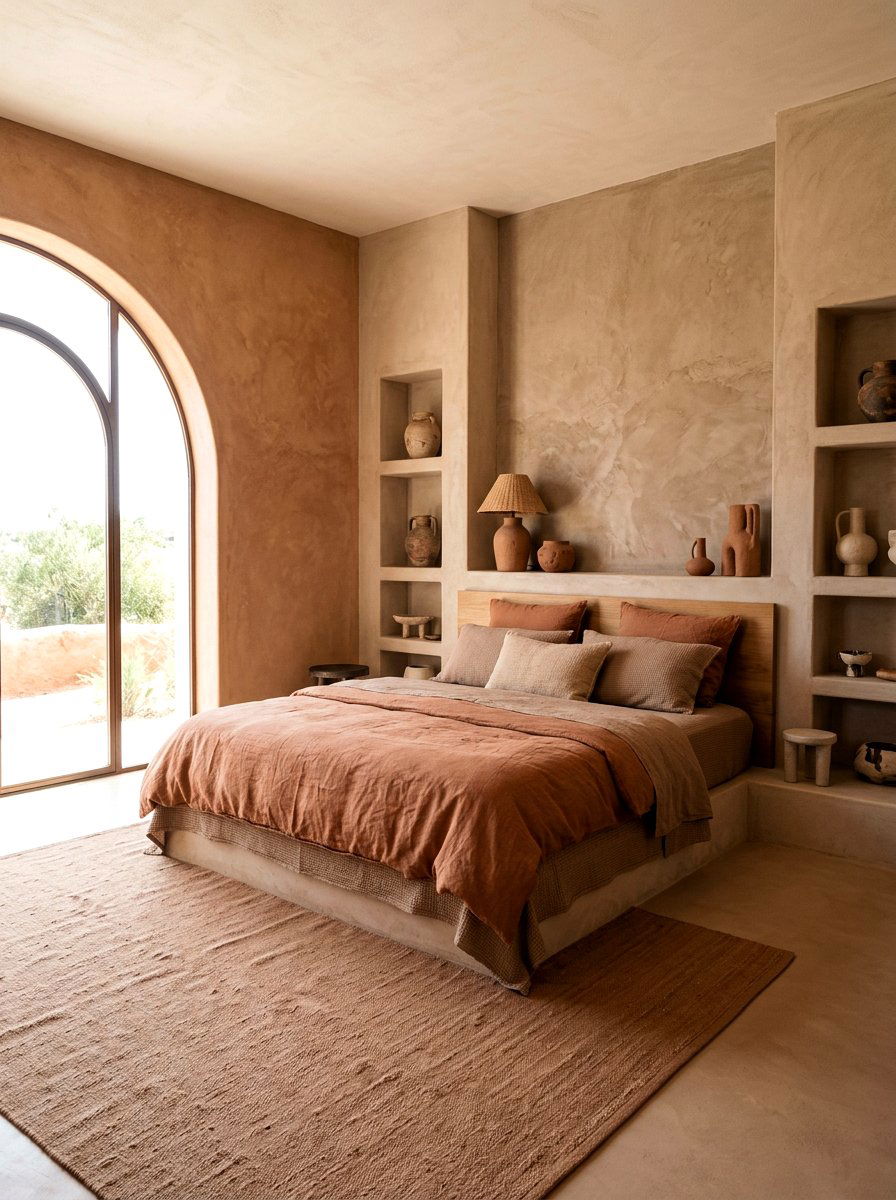 Monochromatic clay bedroom - 30 clay color bedroom ideas