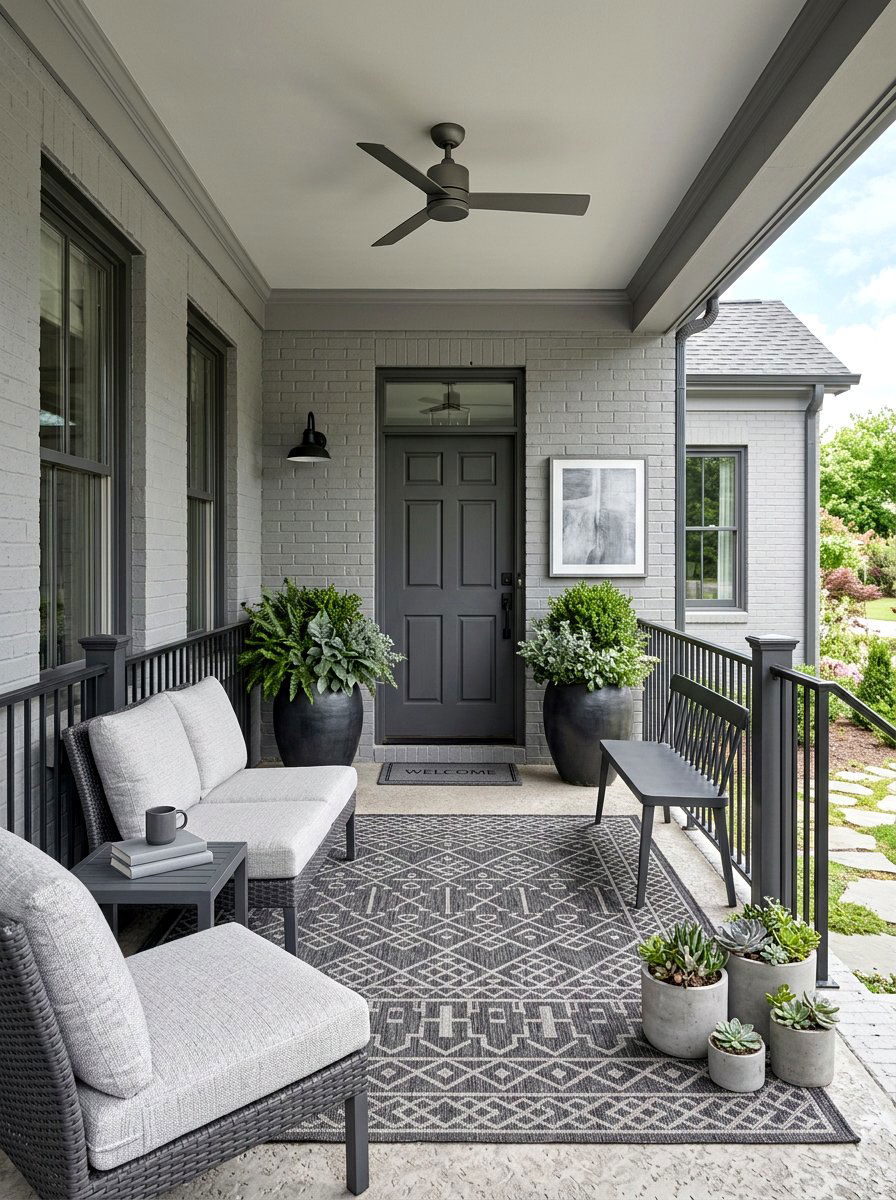 Monochromatic porch decor - 30 charming stoop decor ideas