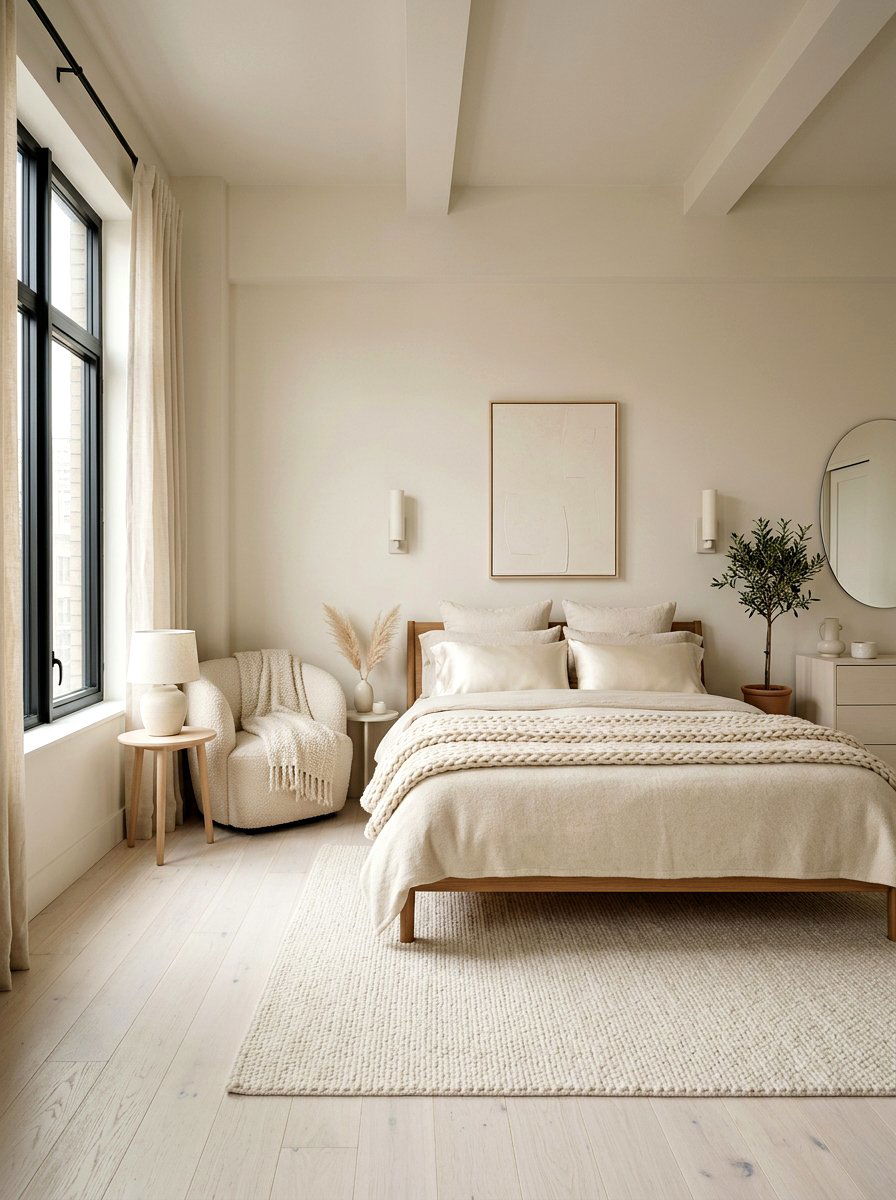 Monochromatic scandi bedroom - 30 Scandinavian bedroom ideas