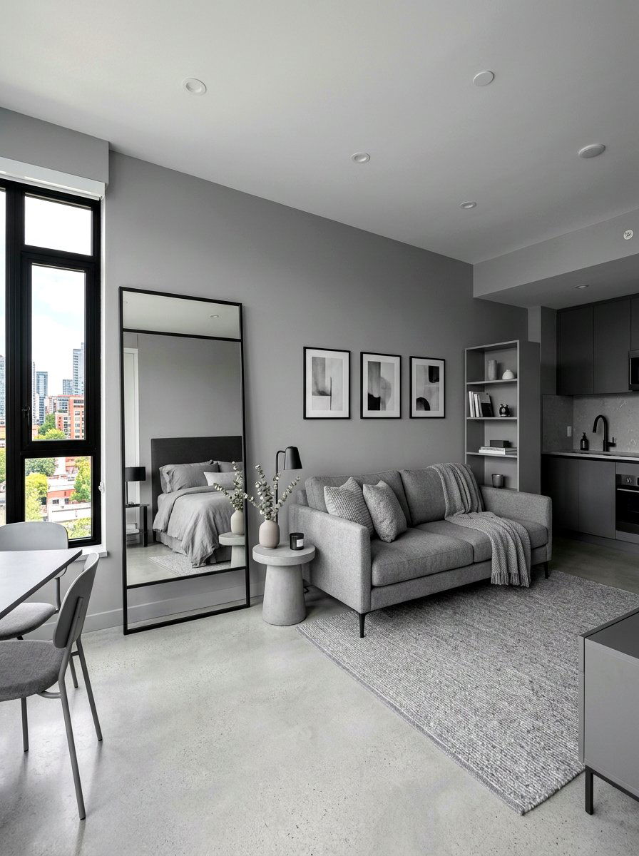 Monochromatic studio apartment - 30 calm minimal decor ideas