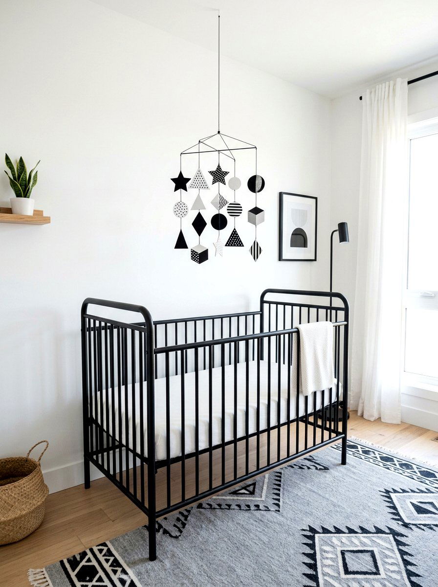 Monochrome Baby Mobile - 30 mobile decor nursery ideas