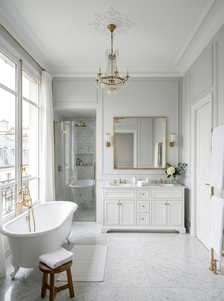 Monochrome Color Palette - 30 Parisian bathroom ideas