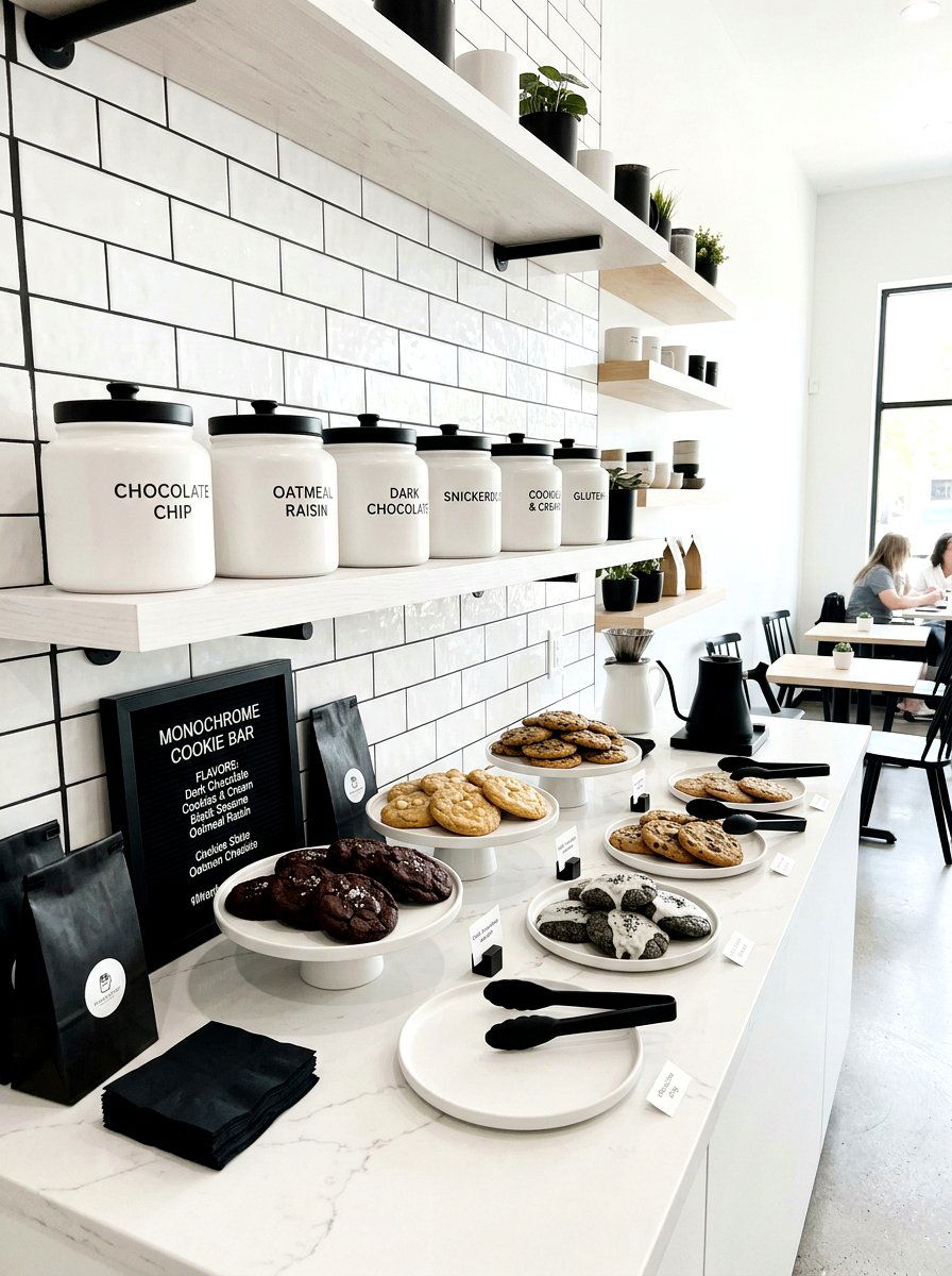 Monochrome Cookie Bar - 30 cookie station ideas