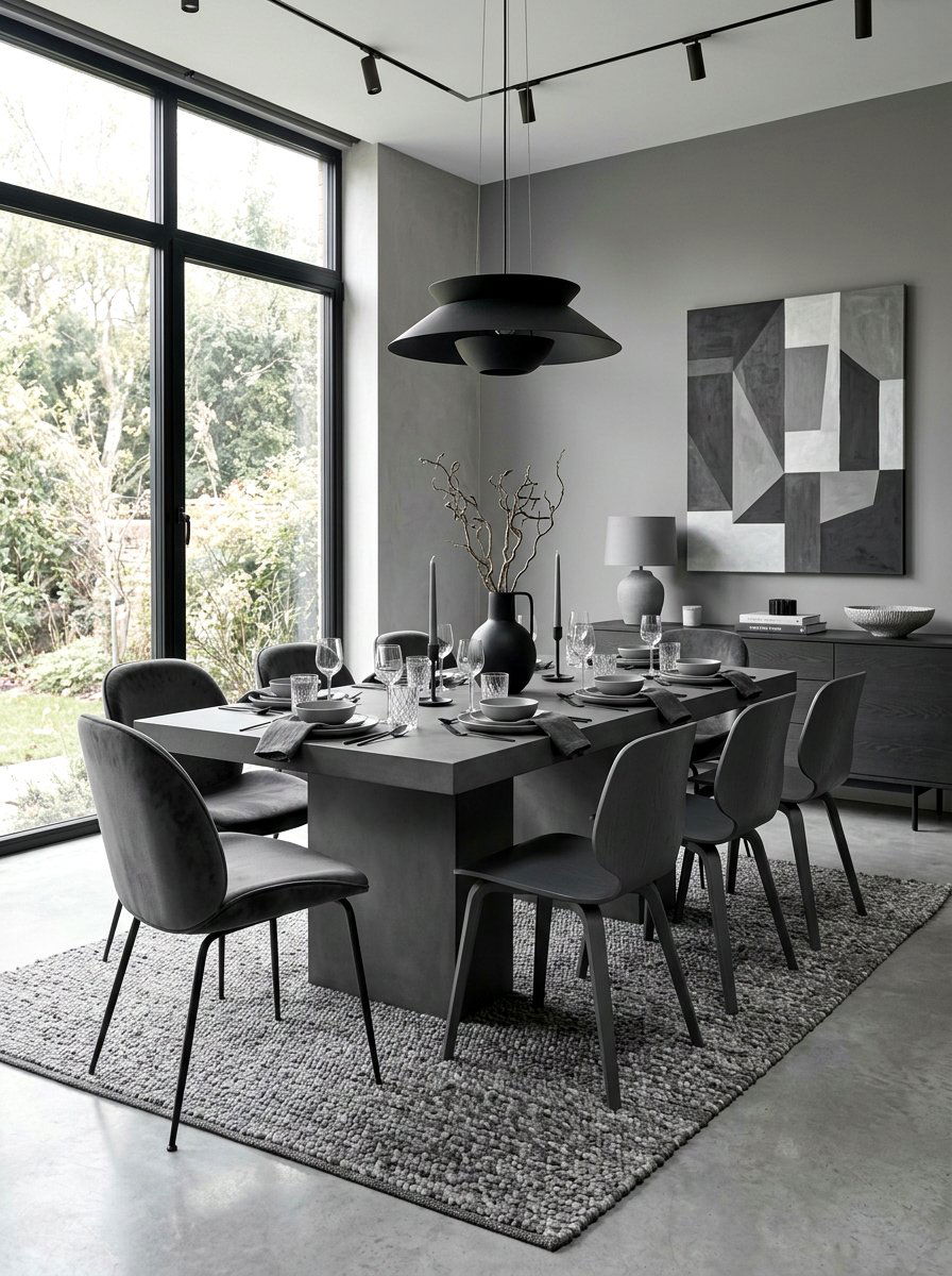 Monochrome Dining Room - 30 dining room ideas