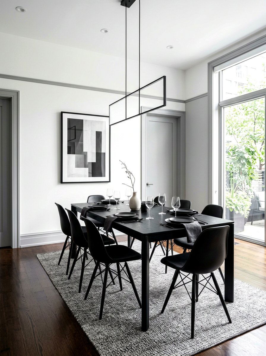 Monochrome Dining Space - 30 bistro dining room ideas