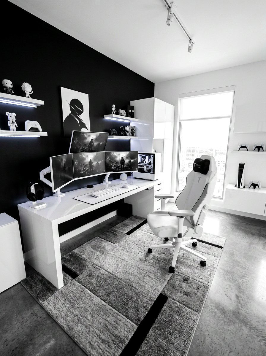 Monochrome Gaming Zone - 30 game room ideas