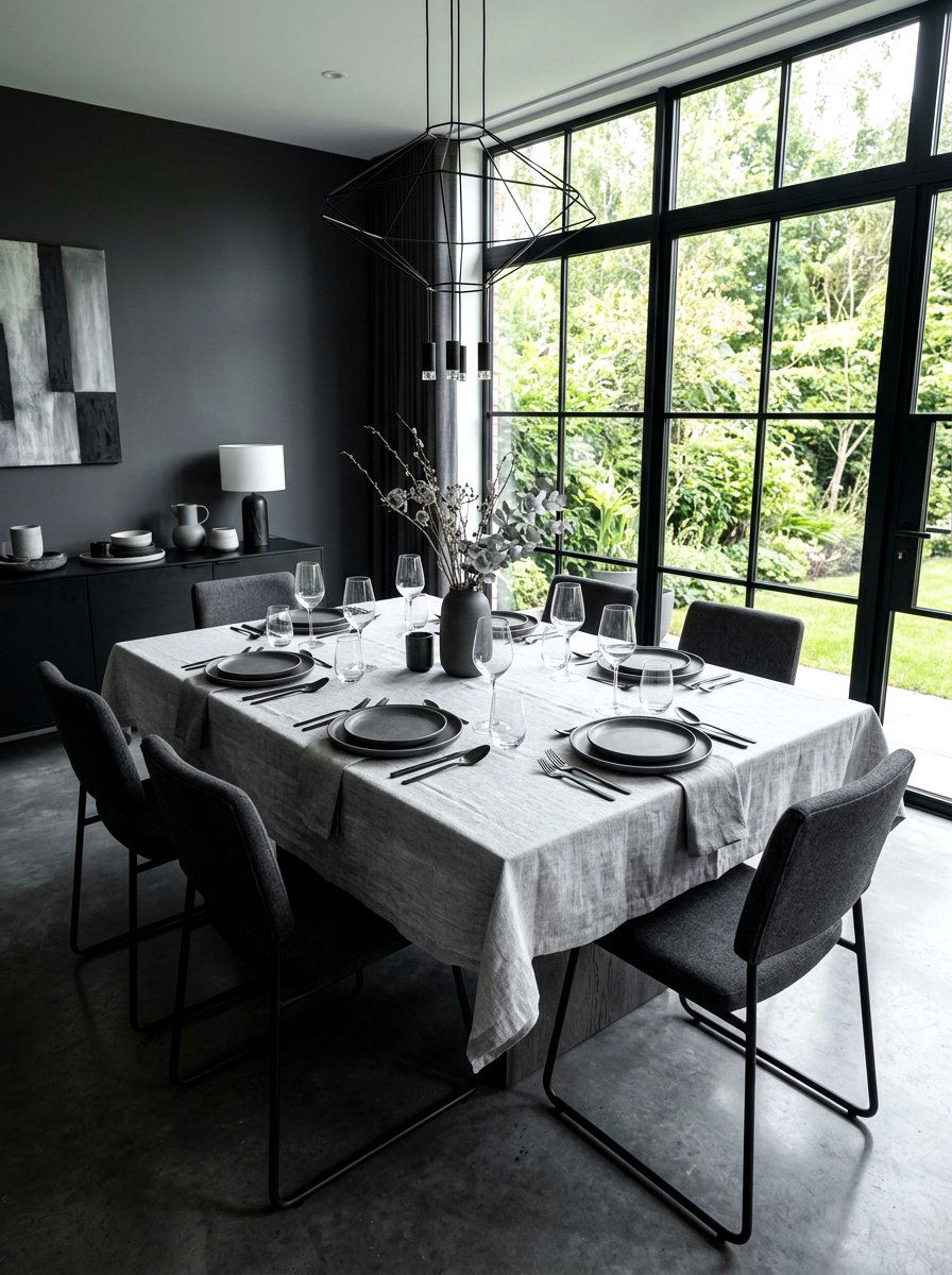 Monochrome Gray Dining - 30 everyday table setting ideas