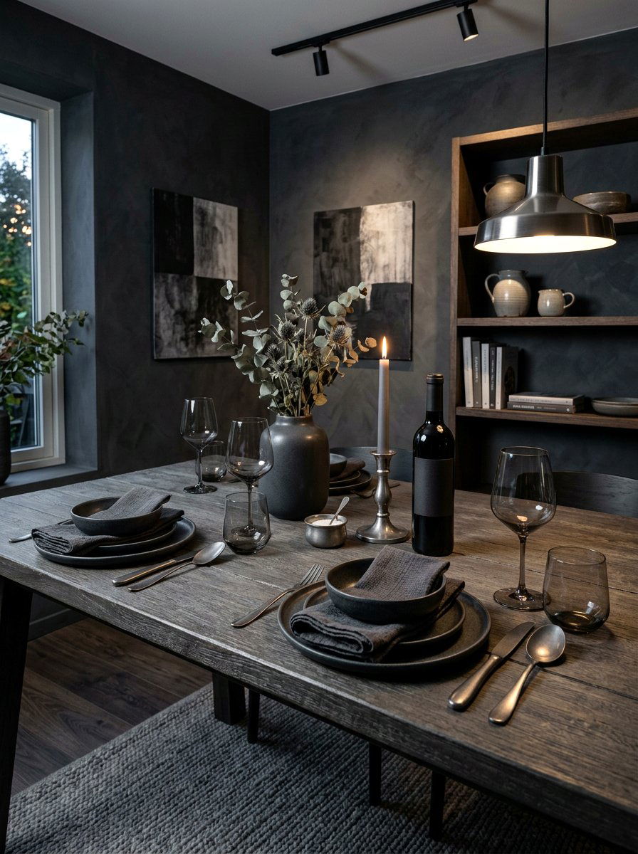 Monochrome Gray Theme - 30 casual dinner table ideas