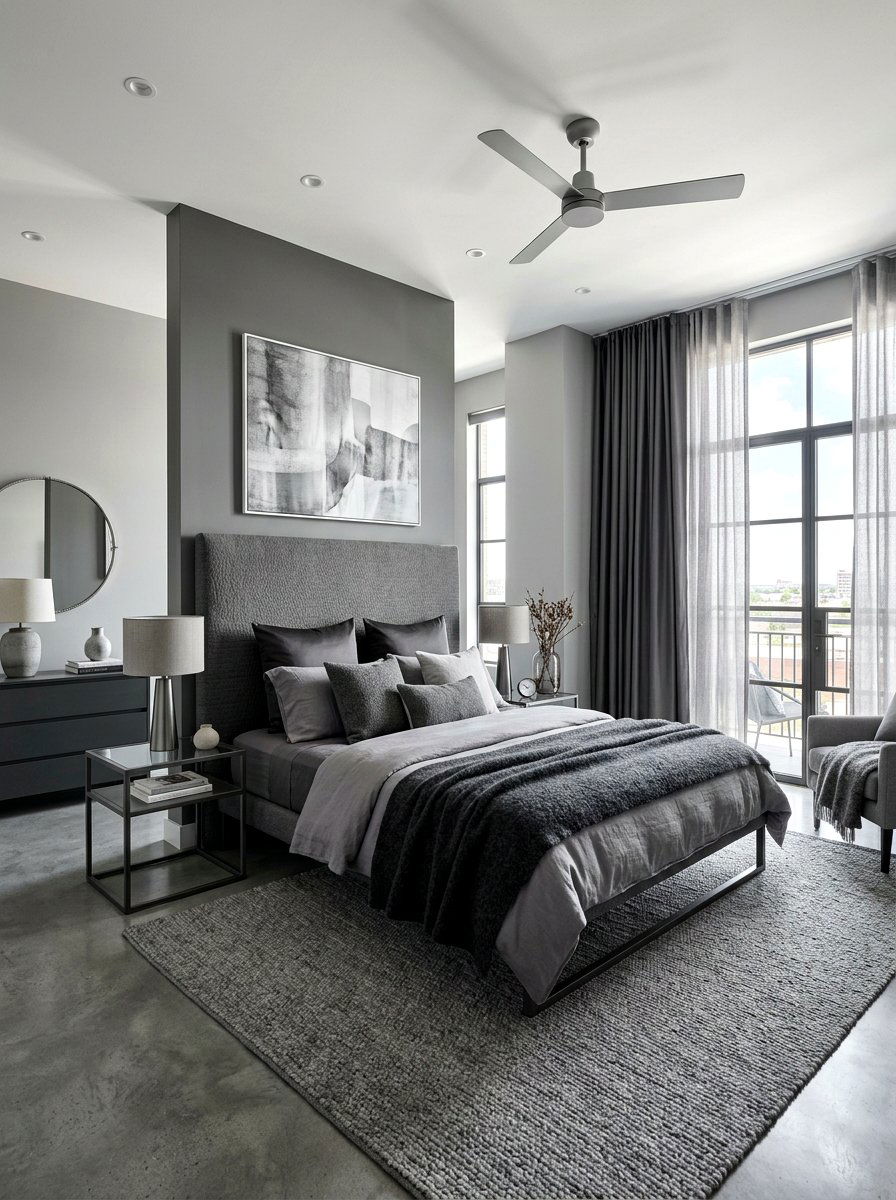 Monochrome Grey Bedroom - 30 cute bedroom decor ideas
