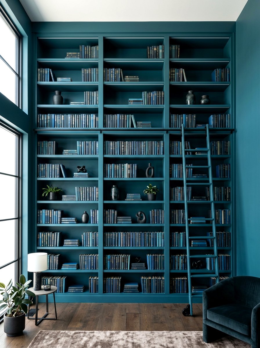 Monochrome Library Wall - 30 home library wall ideas