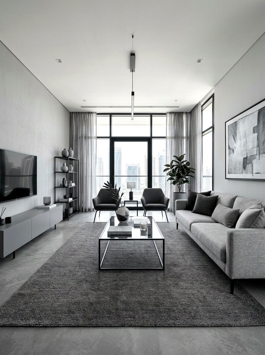 Monochrome Living Room - 30 cozy living room ideas