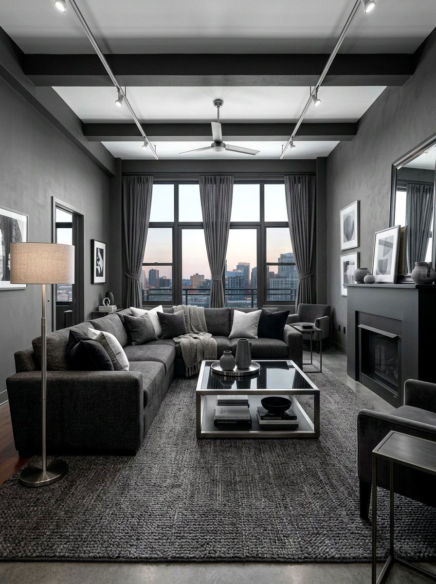 Monochrome Living Room - 30 viral living room decor ideas