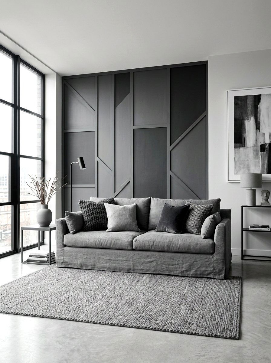 Monochrome Minimalist Room - 30 slipcovered sofa ideas
