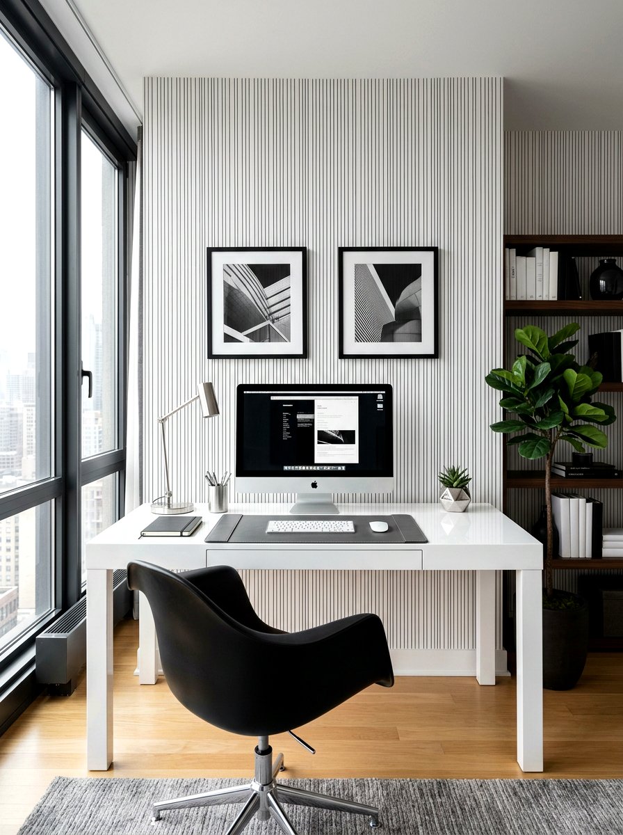 Monochrome Pattern Wallpaper - 30 office wallpaper ideas