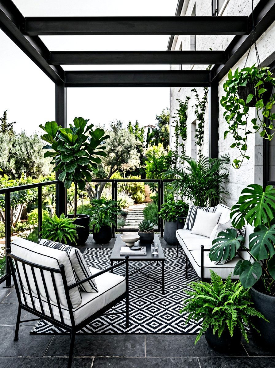 Monochrome Veranda - 30 veranda decorating ideas