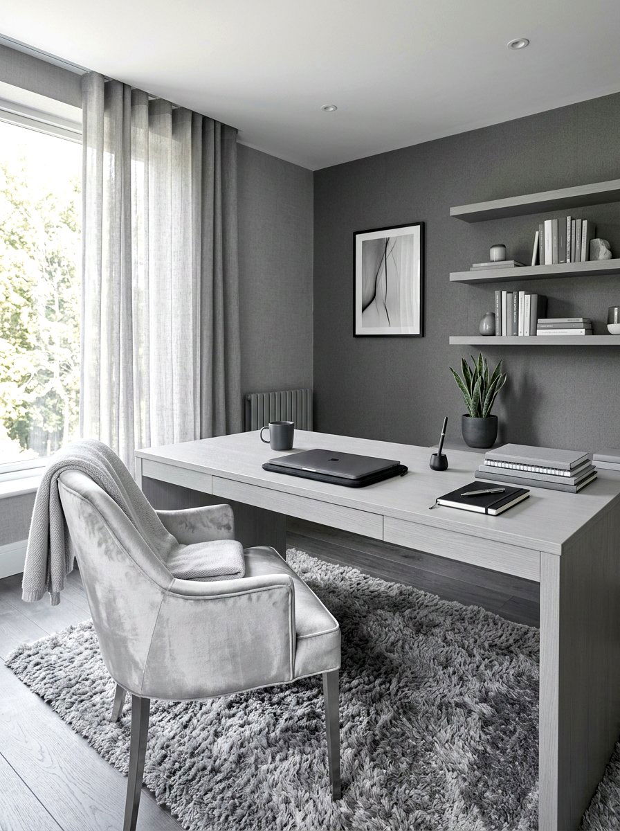 Monochrome Writing Space - 30 writing room ideas