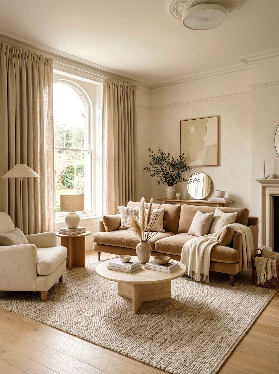 Monochrome beige living room - 30 warm neutral living room ideas