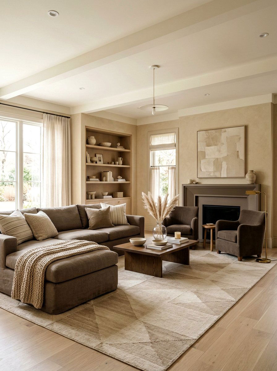 Monochrome beige living room - 30 beige living room ideas