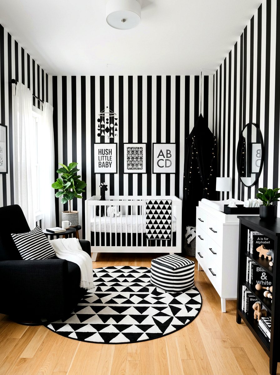 Monochrome nursery - 30 collected nursery decor ideas