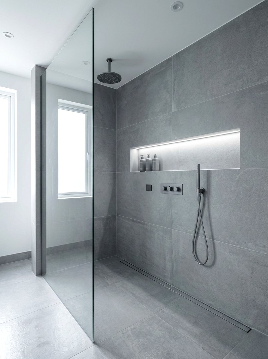 Monochrome walk in shower - 30 walk in shower ideas