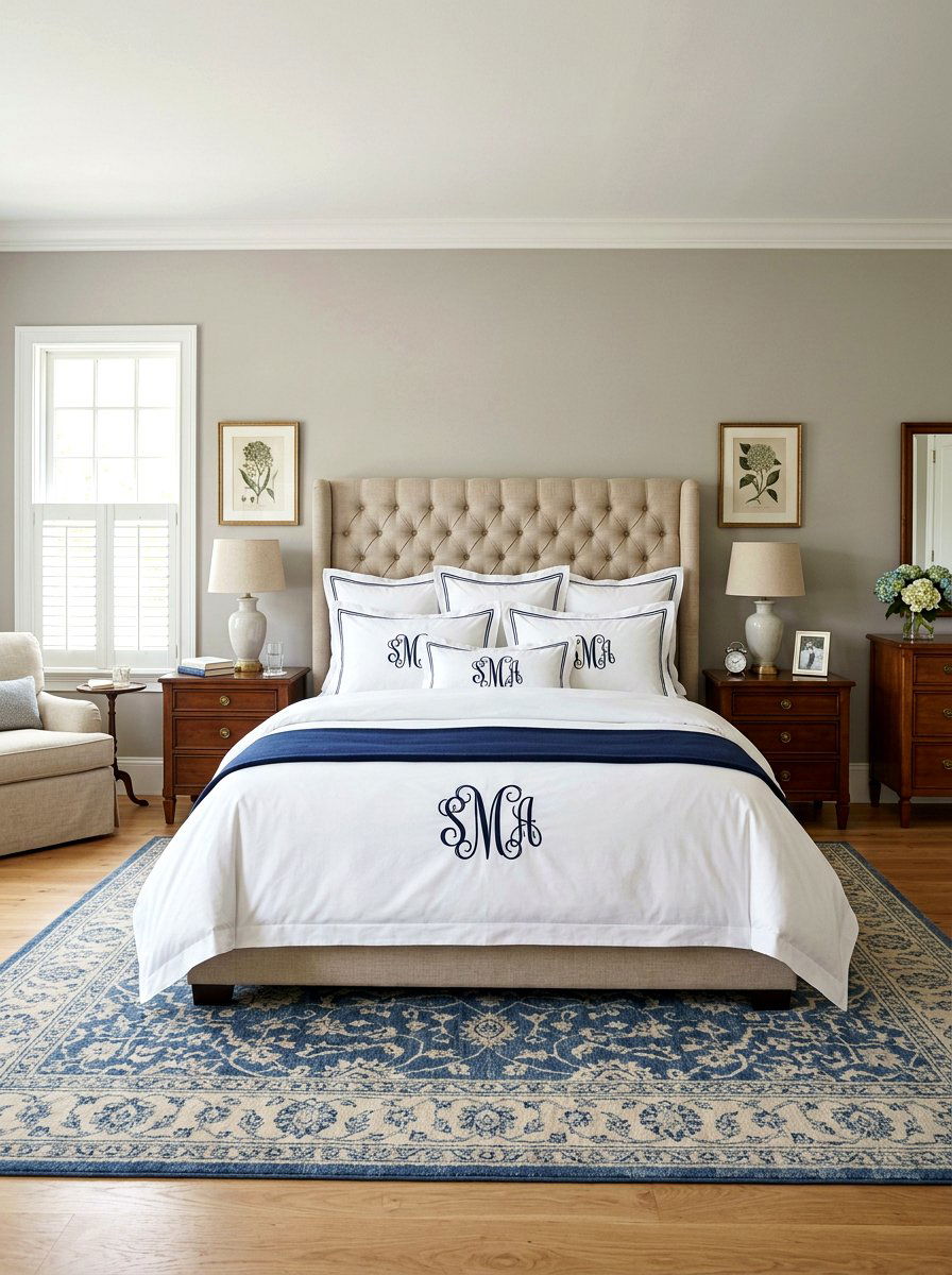 Monogrammed Linens - 30 grandmillennial decor ideas