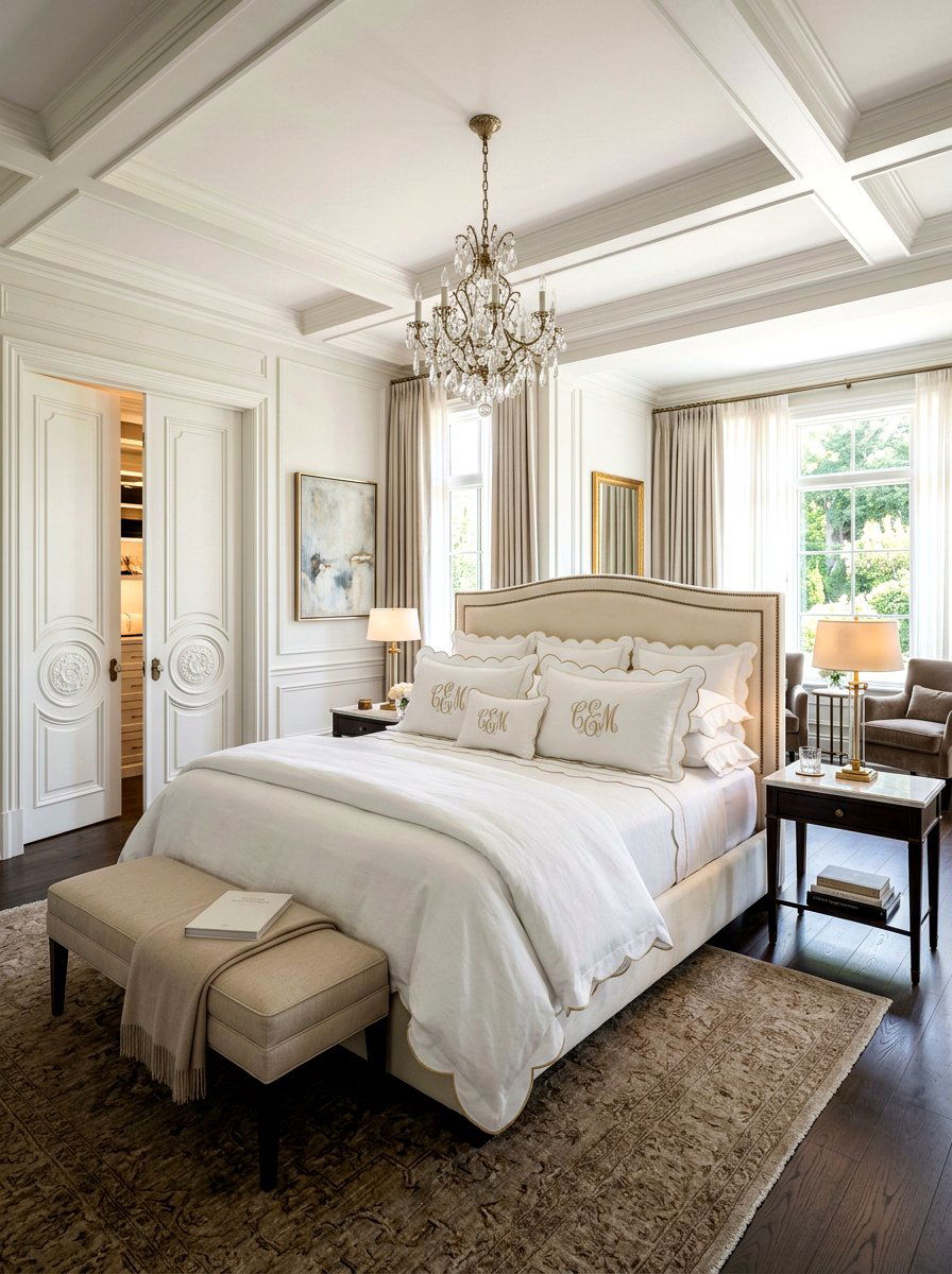 Monogrammed Scalloped Bedding - 30 scalloped bedding ideas