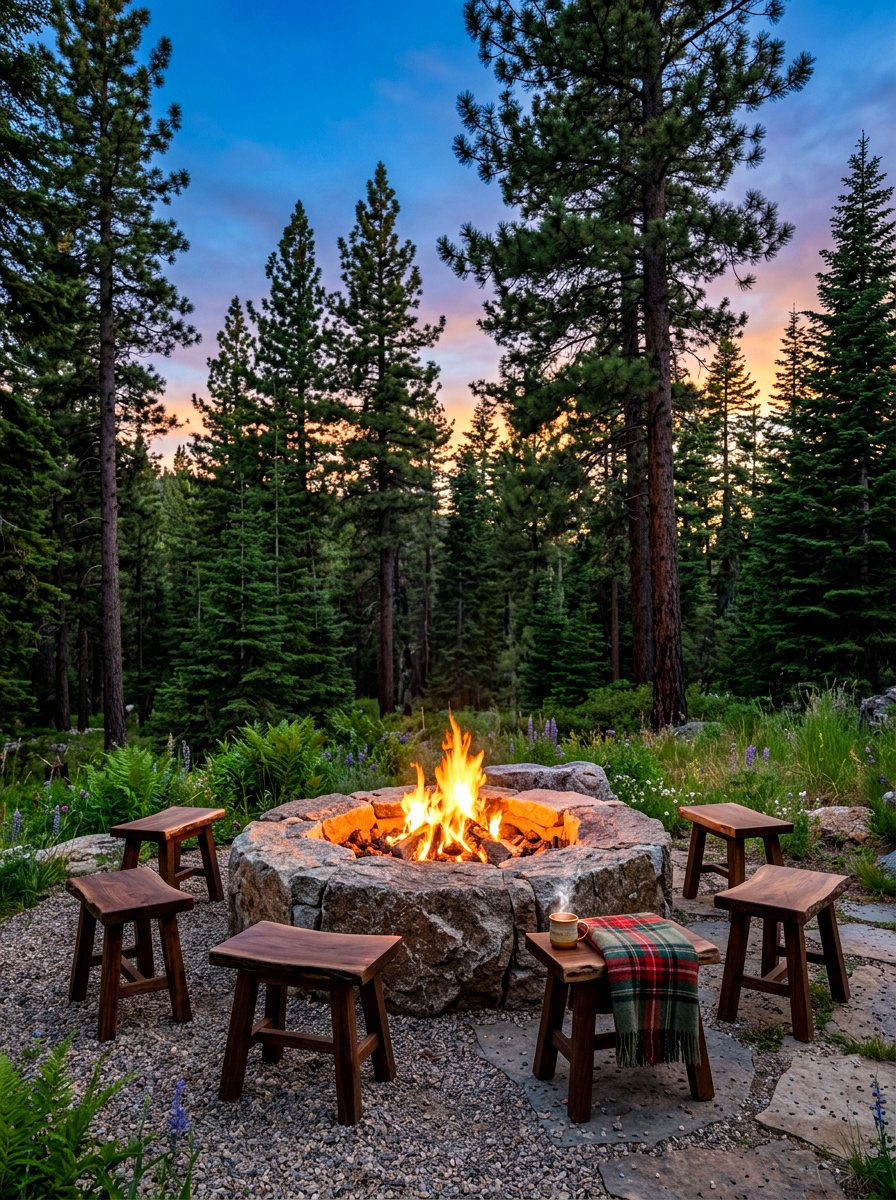 Monolithic Rock Fire Pit - 30 sculptural outdoor furniture ideas