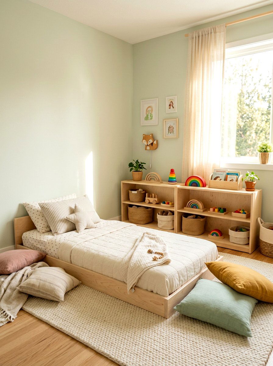 Montessori Floor Bed - 30 creative kids room ideas