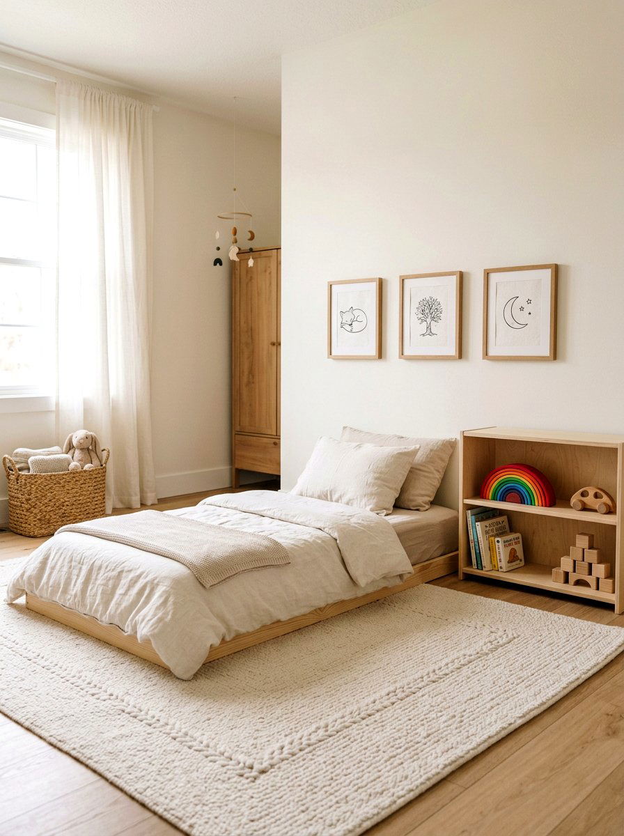 Montessori Floor Bed Play Area - 30 imaginative play corner ideas