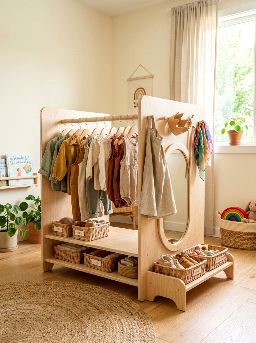 Montessori Floor Wardrobe - 30 dress up station ideas