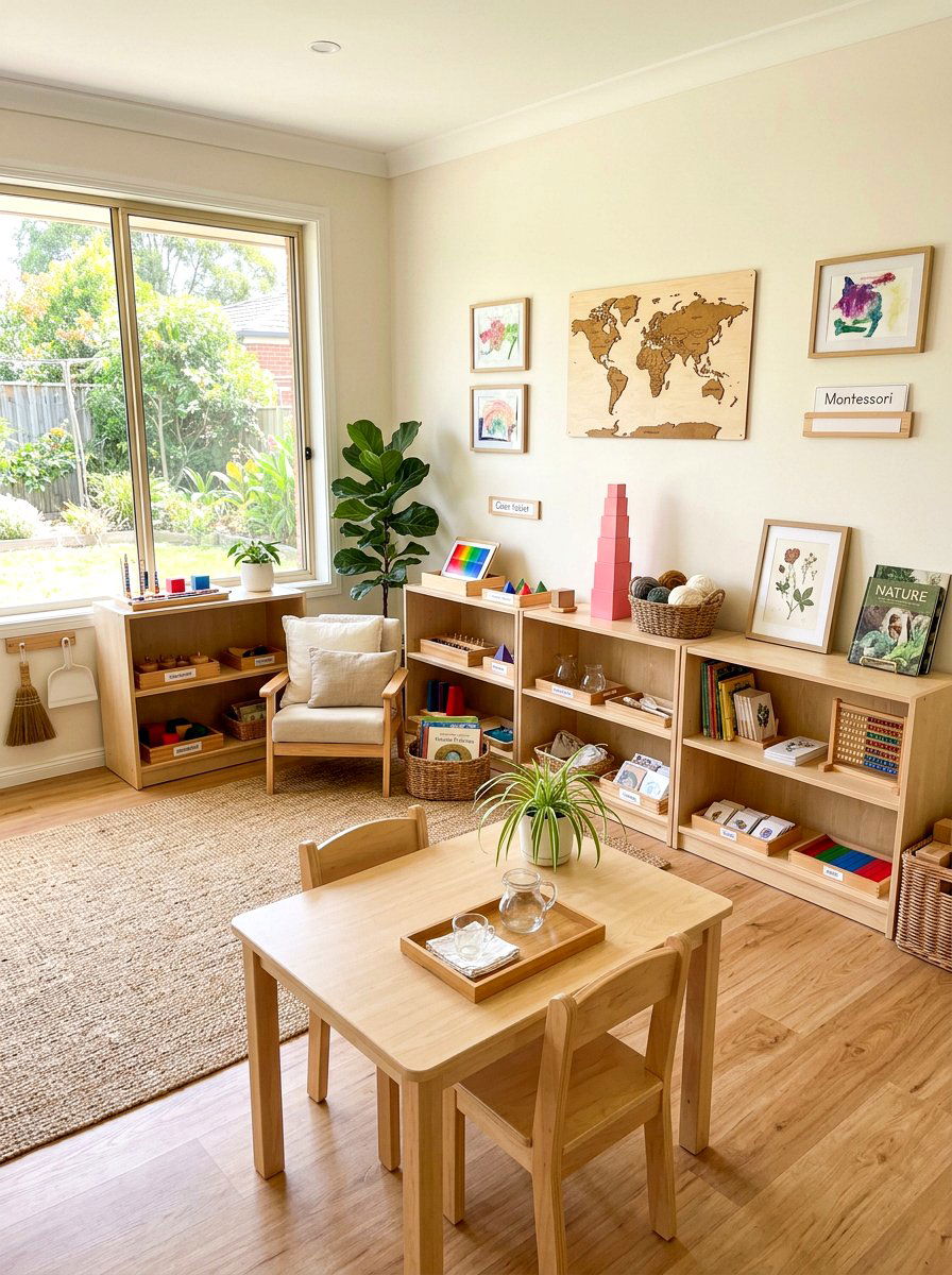 Montessori Style Homeschool Room - 30 homeschool room ideas