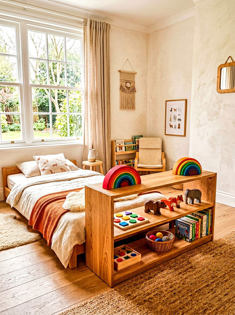 Montessori Toy Shelf - 30 toddler bedroom storage ideas