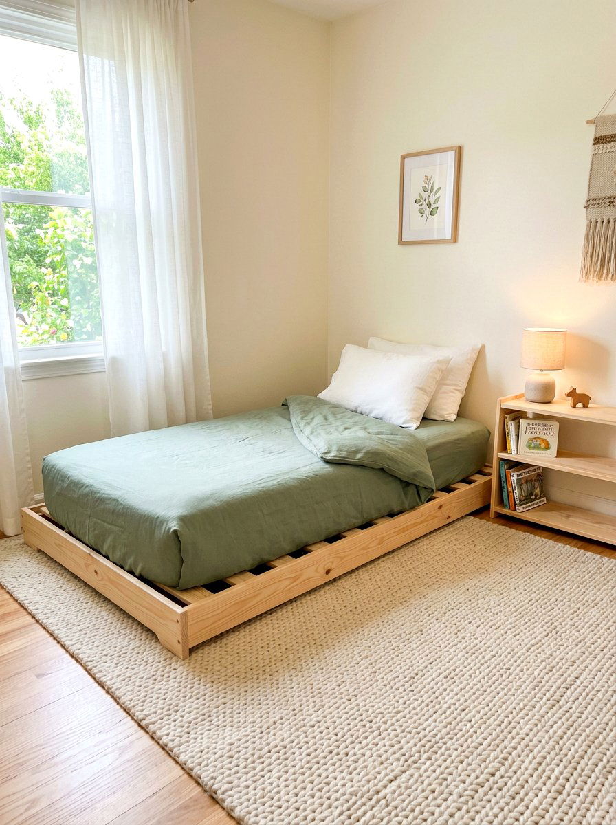 Montessori floor mattress corner - 30 Montessori playroom aesthetic ideas