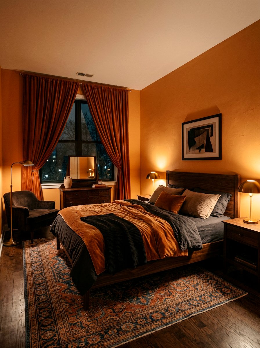 Moody Apricot Bedroom - 30 apricot bedroom ideas