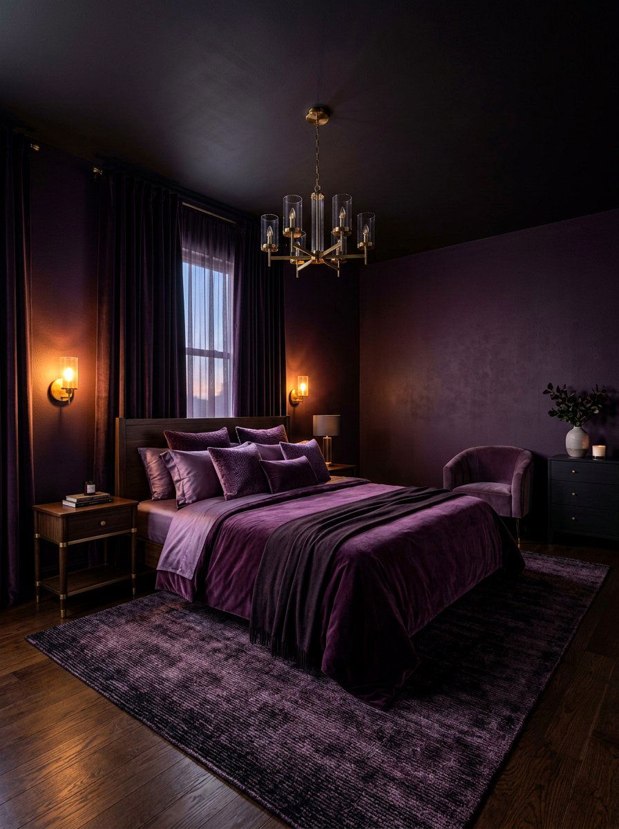 Moody Aubergine Bedroom - 30 aubergine bedroom ideas