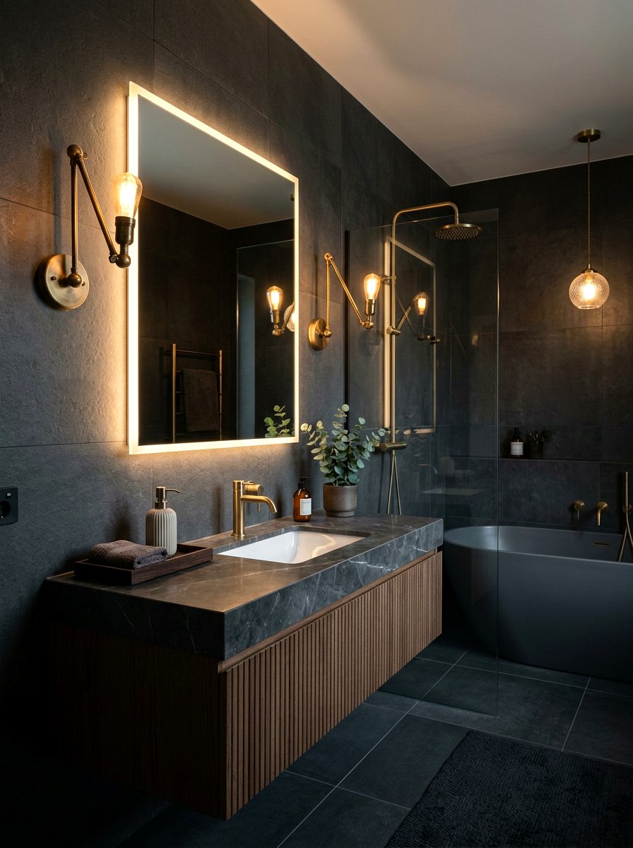 Moody Bathroom Lighting - 30 moody bathroom ideas