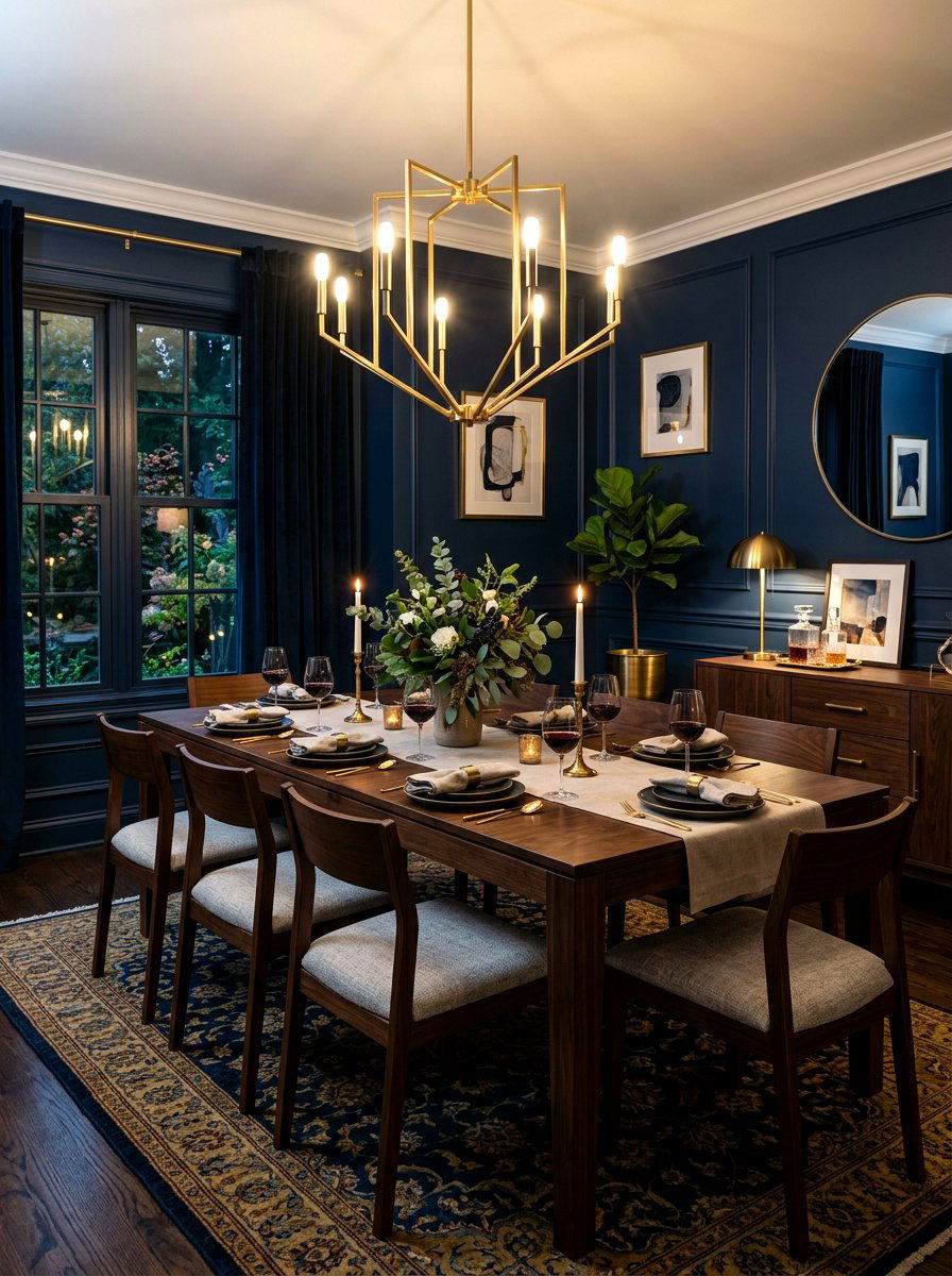 Moody Blue Dining Room - 30 English dining room ideas