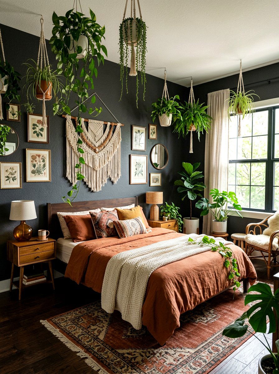 Moody Boho Bedroom - 30 moody bedroom ideas