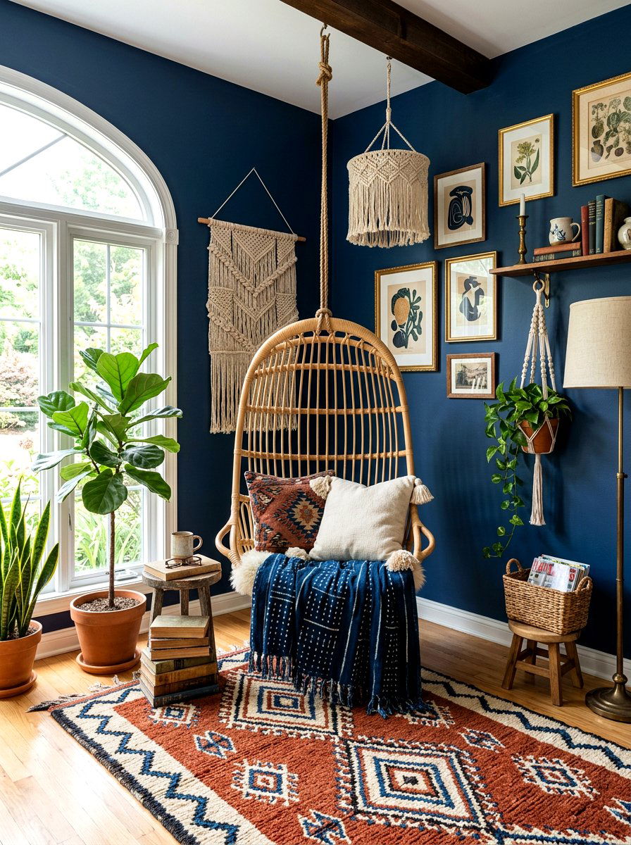 Moody Boho Reading Corner - 30 moody reader nook ideas