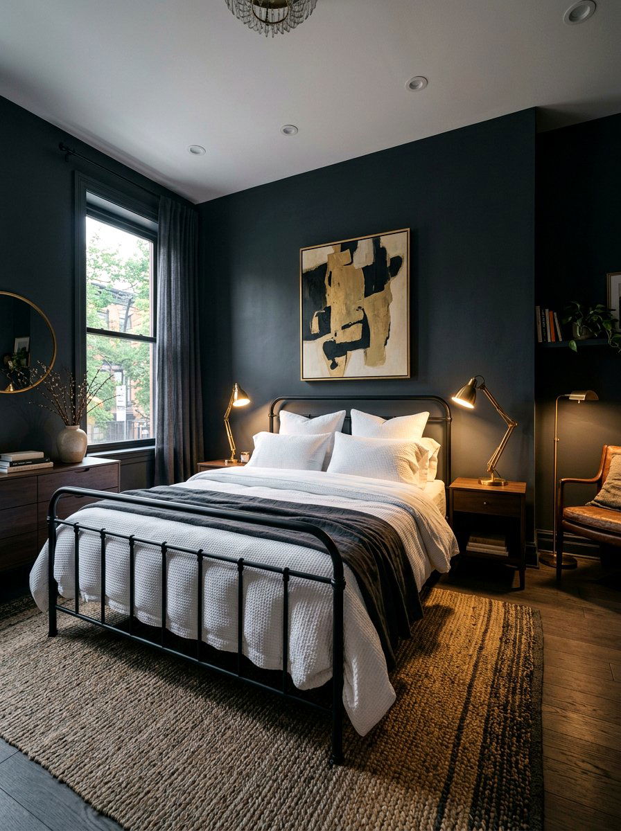 Moody Charcoal Bedroom - 30 cozy winter bedroom ideas