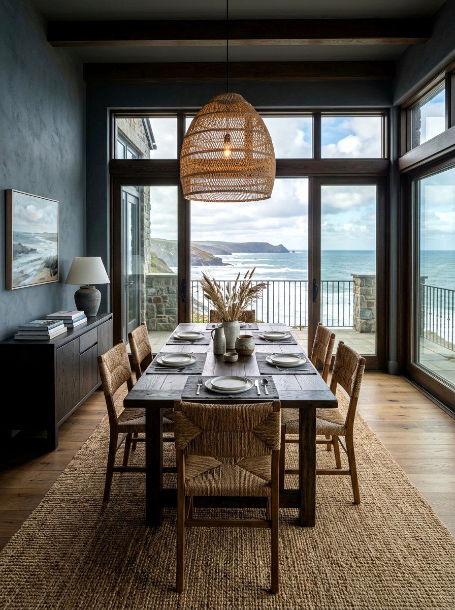Moody Coastal Dining Room - 30 moody dining room ideas