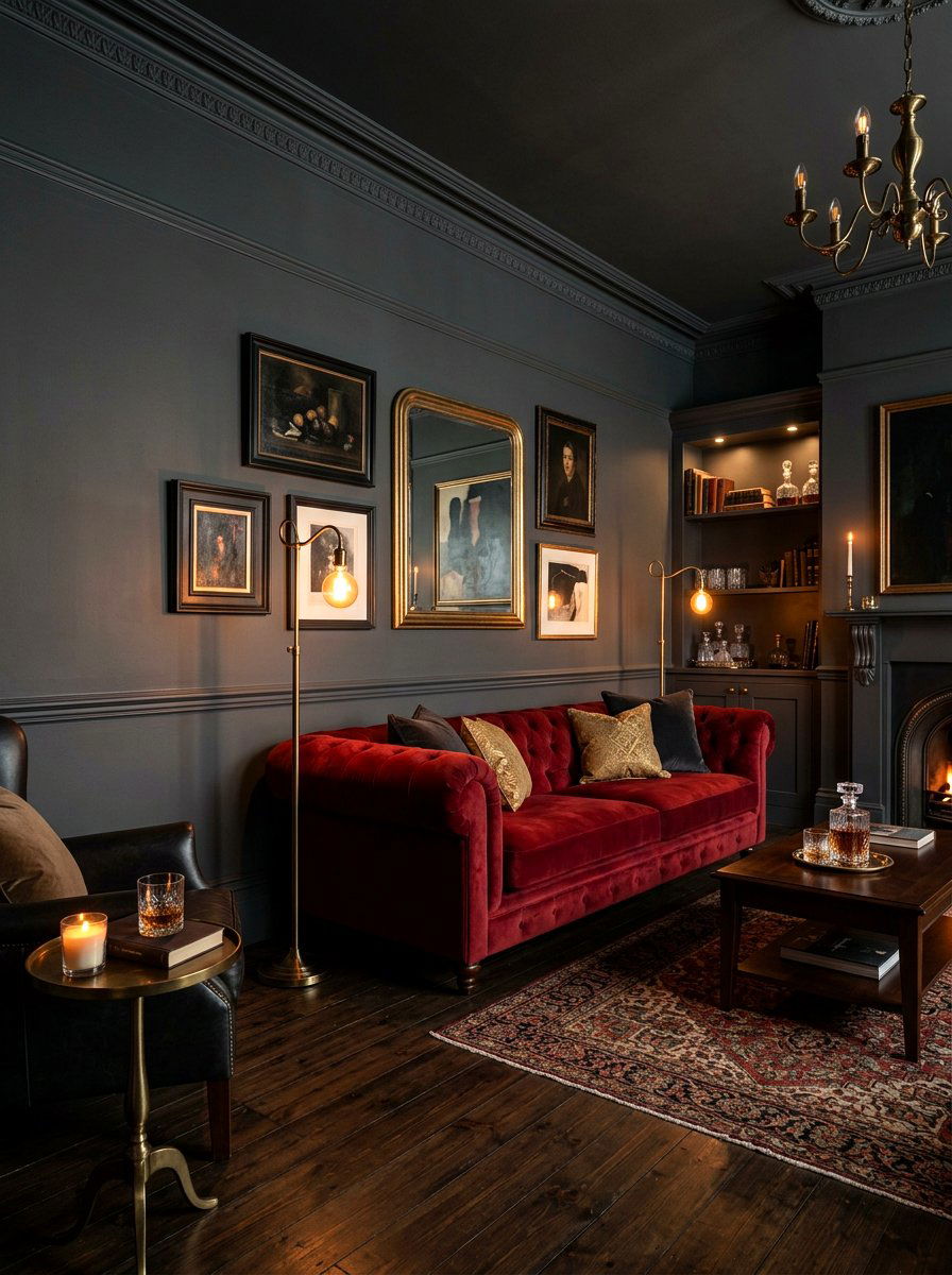 Moody Color Drenching - 30 TikTok living room decor ideas