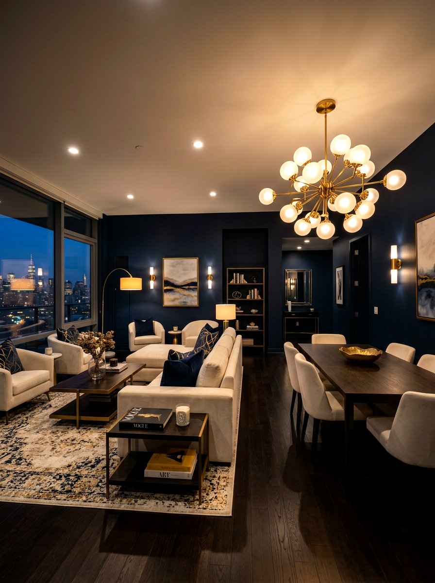 Moody Dark Condo Interior - 30 condo living room ideas