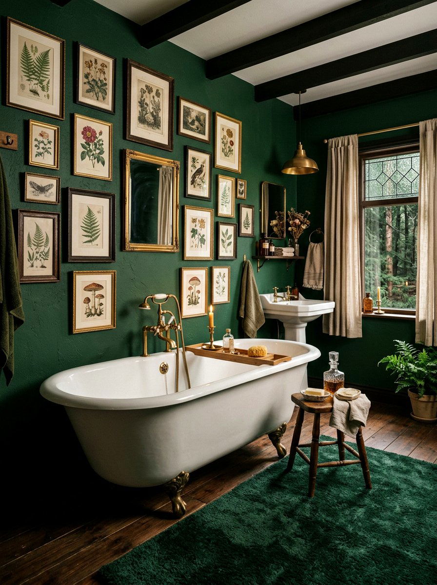 Moody Dark Cottagecore Bathroom - 30 cottagecore bathroom ideas