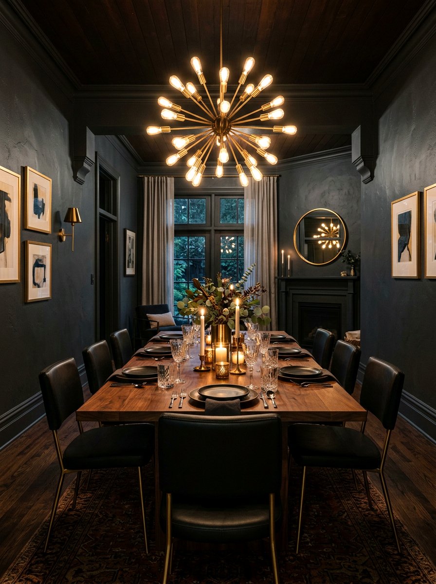 Moody Dark Dining Room - 30 elegant dining room ideas