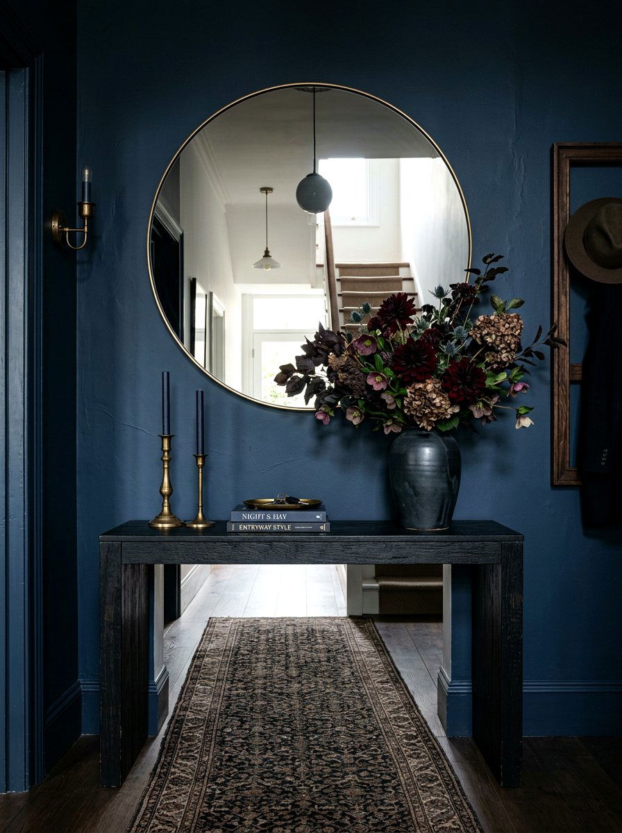 Moody Dark Entryway - 30 entry console styling ideas
