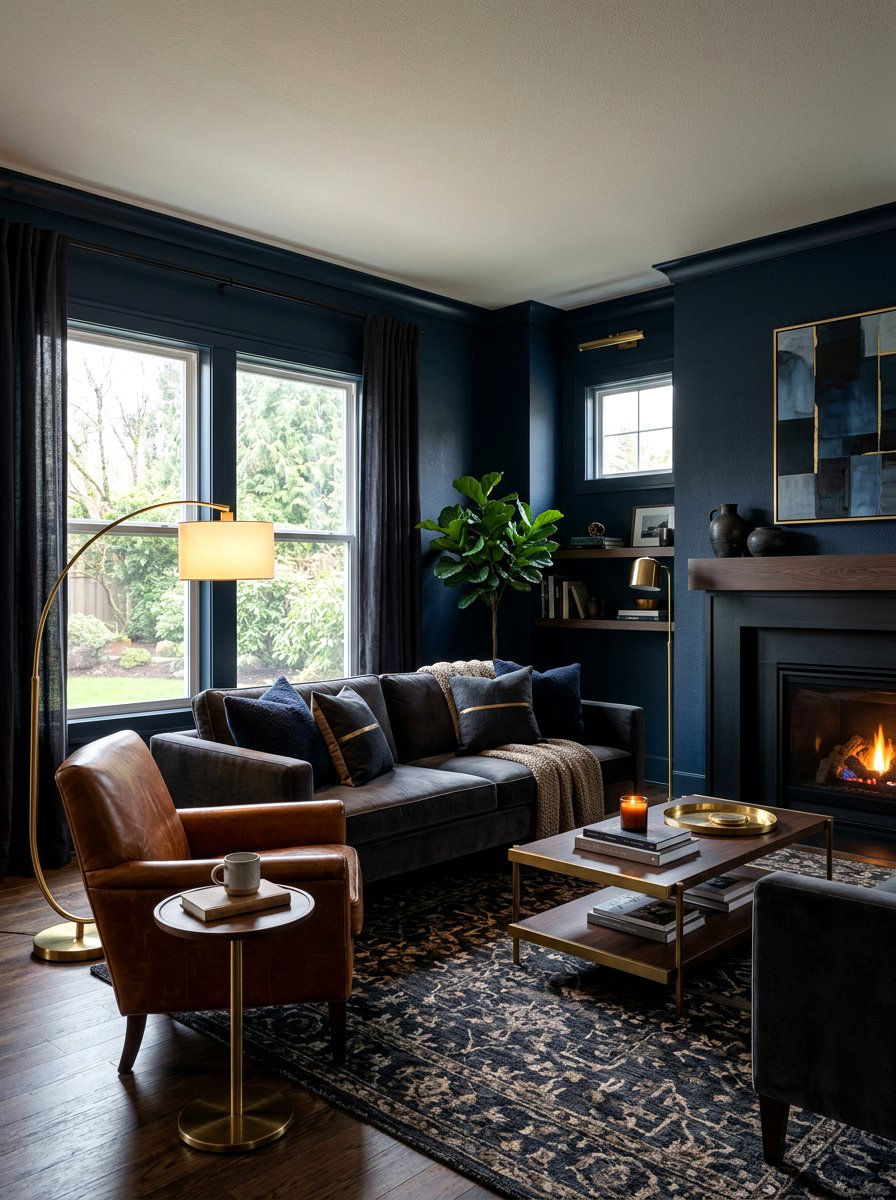 Moody Dark Family Room - 30 family room decor ideas
