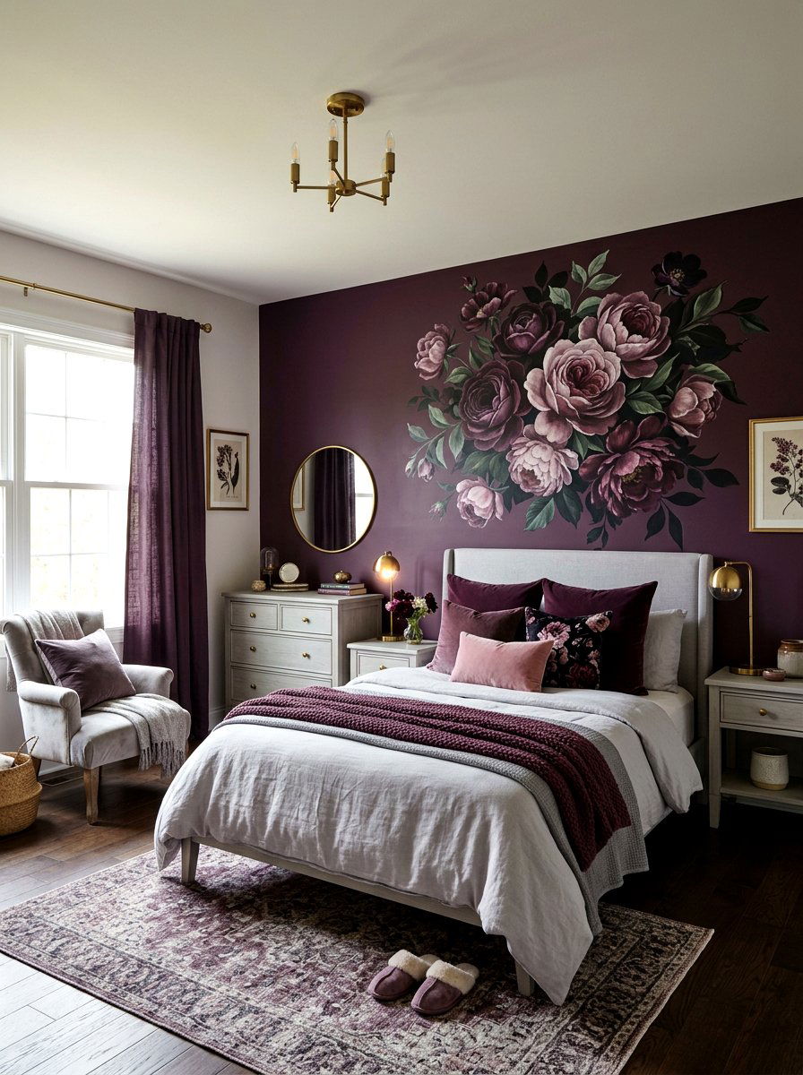 Moody Dark Floral Girl Bedroom - 30 girls bedroom decor ideas
